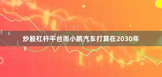 炒股杠杆平台而小鹏汽车打算在2030年