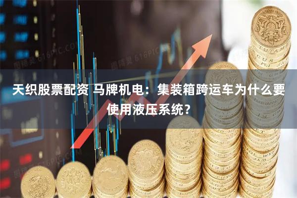 天织股票配资 马牌机电：集装箱跨运车为什么要使用液压系统？